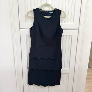 J. McLaughlin Sleeveless Scallop Sheath Dress in Size 8
